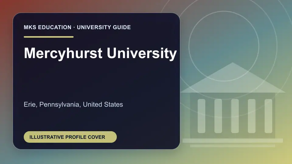 Illustrative MKS Education profile cover for Mercyhurst University in the USA