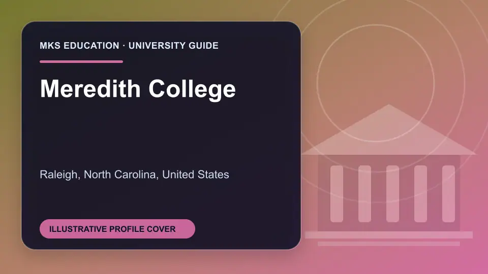 Illustrative MKS Education profile cover for Meredith College in the USA
