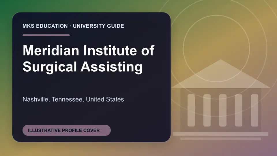 Illustrative MKS Education profile cover for Meridian Institute of Surgical Assisting in the USA