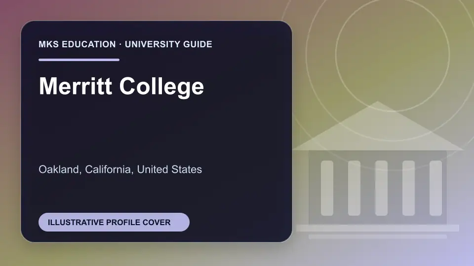 Illustrative MKS Education profile cover for Merritt College in the USA
