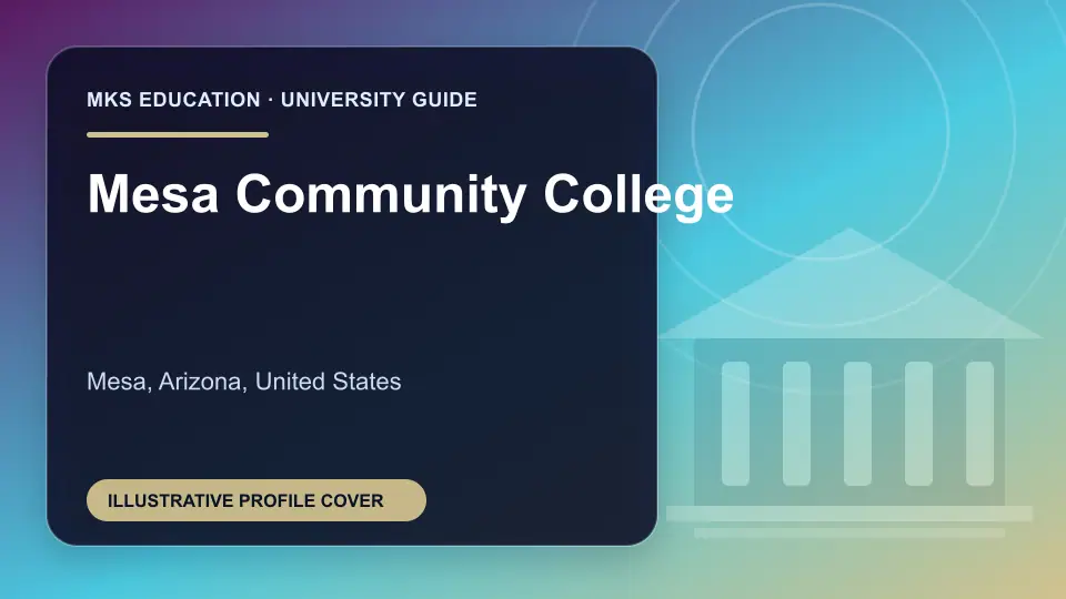 Illustrative MKS Education profile cover for Mesa Community College in the USA