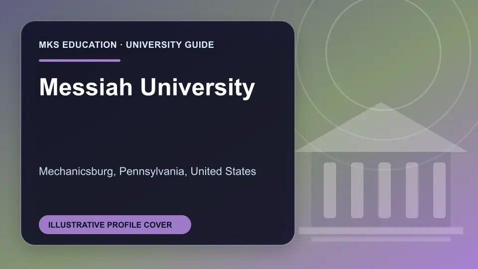 Illustrative MKS Education profile cover for Messiah University in the USA