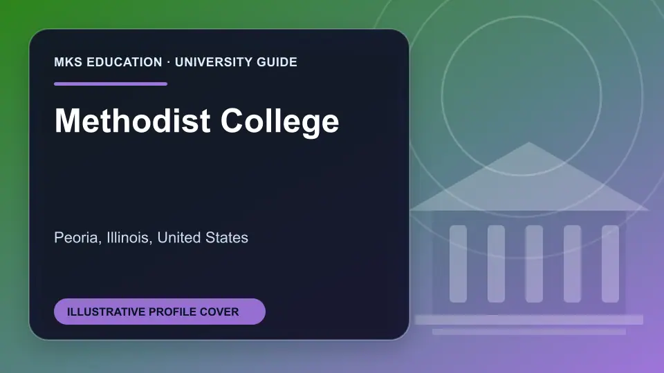 Illustrative MKS Education profile cover for Methodist College in the USA