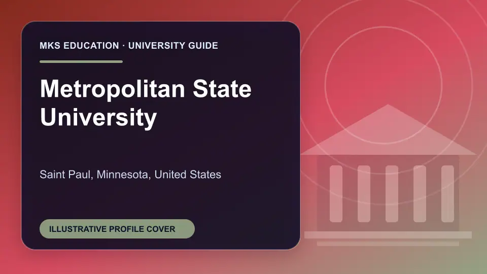 Illustrative MKS Education profile cover for Metropolitan State University in the USA