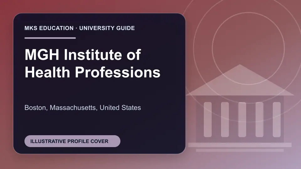 Illustrative MKS Education profile cover for MGH Institute of Health Professions in the USA