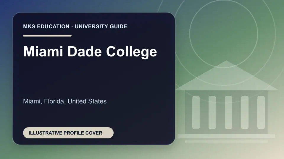 Illustrative MKS Education profile cover for Miami Dade College in the USA