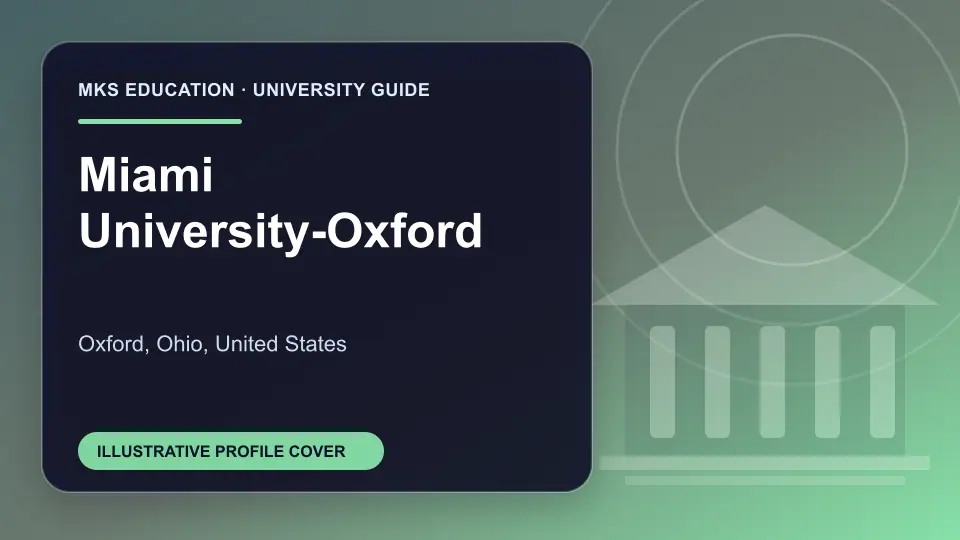 Illustrative MKS Education profile cover for Miami University-Oxford in the USA