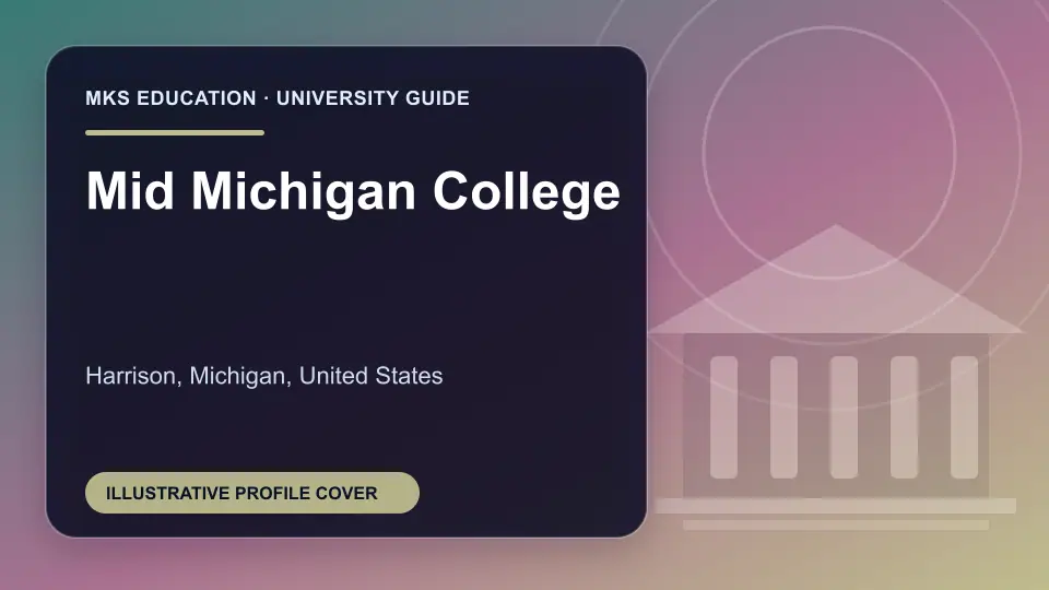 Illustrative MKS Education profile cover for Mid Michigan College in the USA