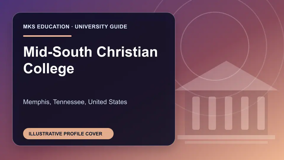Illustrative MKS Education profile cover for Mid-South Christian College in the USA