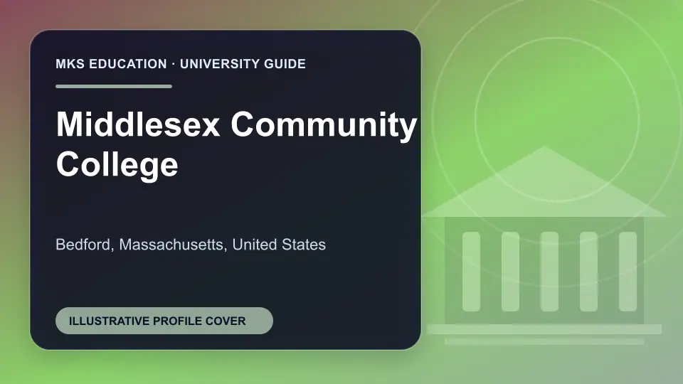 Illustrative MKS Education profile cover for Middlesex Community College in the USA