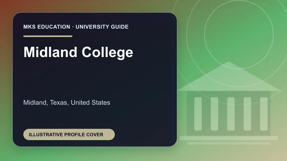 Illustrative MKS Education profile cover for Midland College in the USA