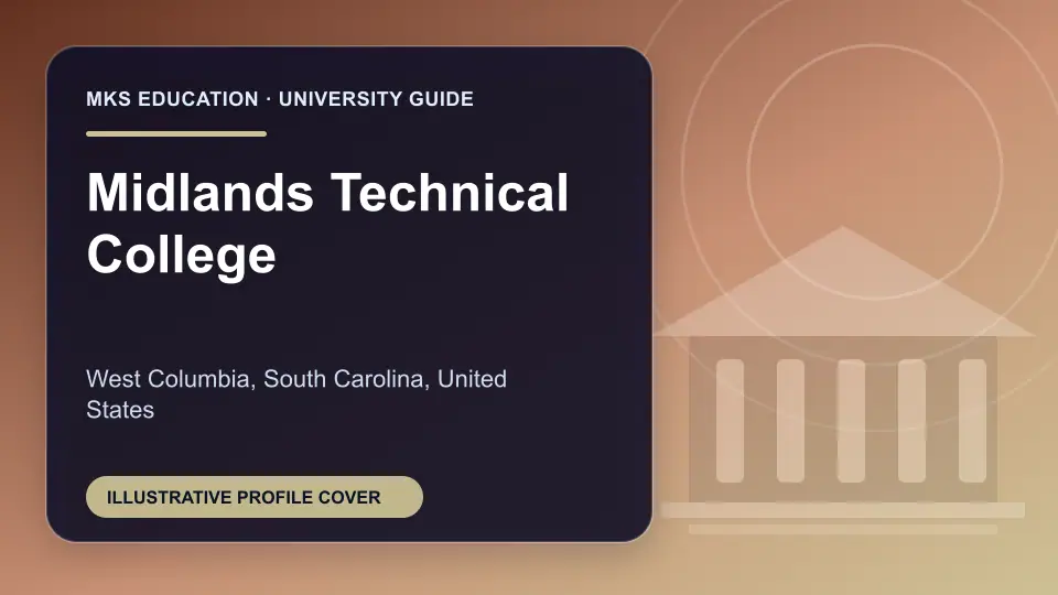 Illustrative MKS Education profile cover for Midlands Technical College in the USA