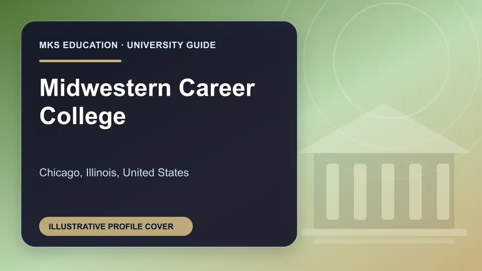 Illustrative MKS Education profile cover for Midwestern Career College in the USA
