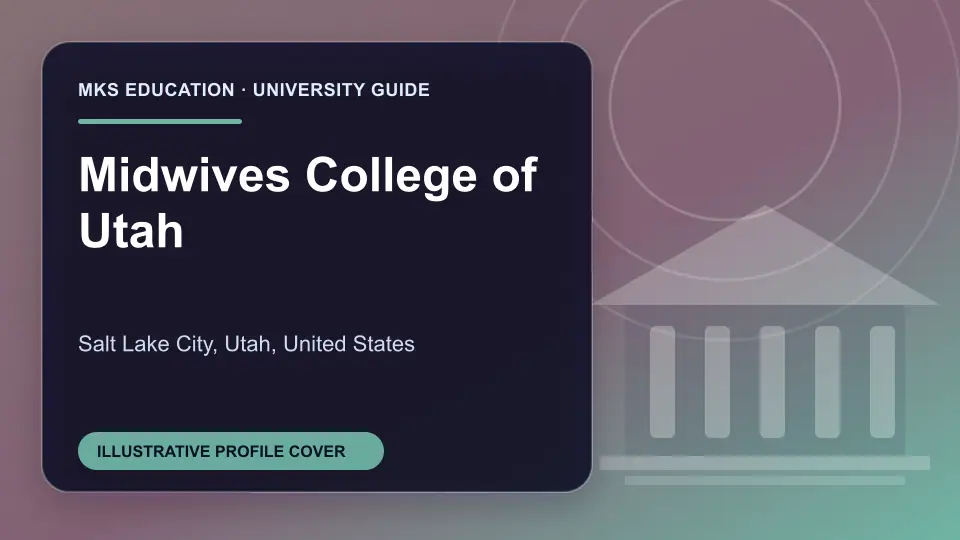 Illustrative MKS Education profile cover for Midwives College of Utah in the USA