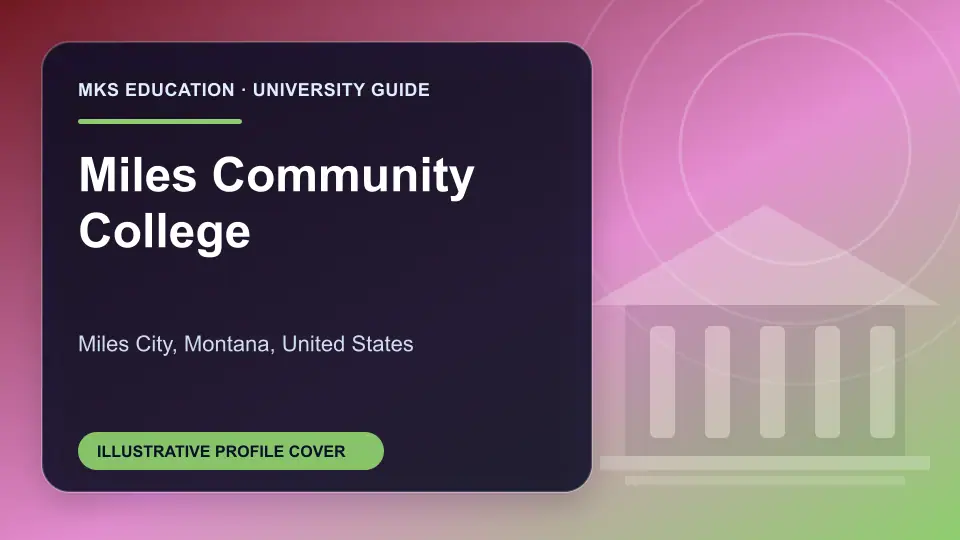Illustrative MKS Education profile cover for Miles Community College in the USA