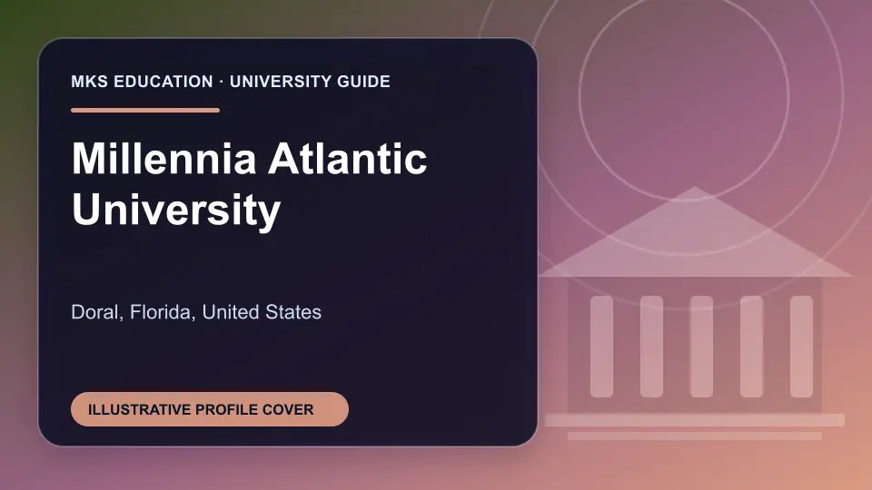 Illustrative MKS Education profile cover for Millennia Atlantic University in the USA