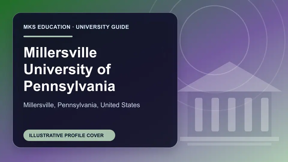 Illustrative MKS Education profile cover for Millersville University of Pennsylvania in the USA