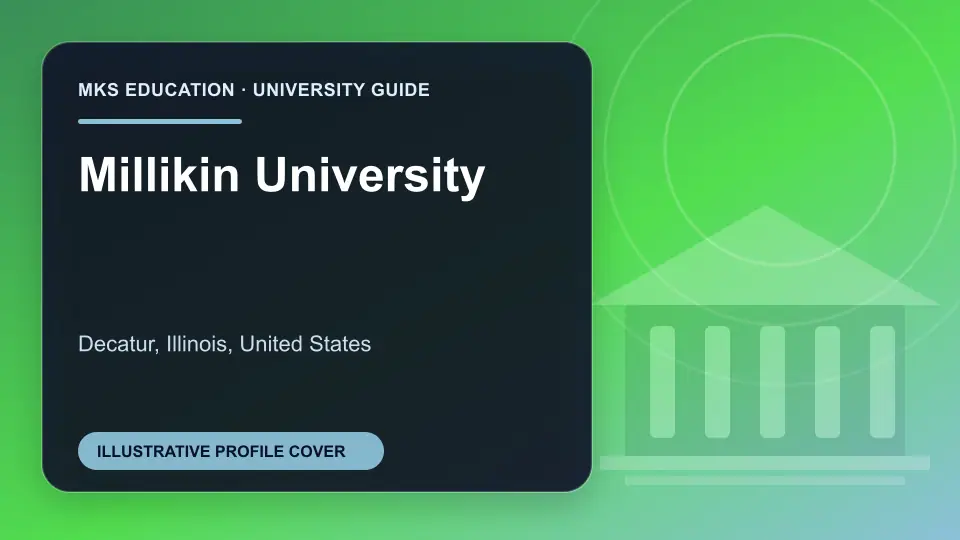 Illustrative MKS Education profile cover for Millikin University in the USA