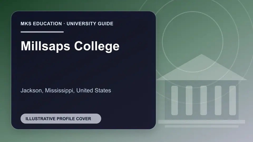 Illustrative MKS Education profile cover for Millsaps College in the USA