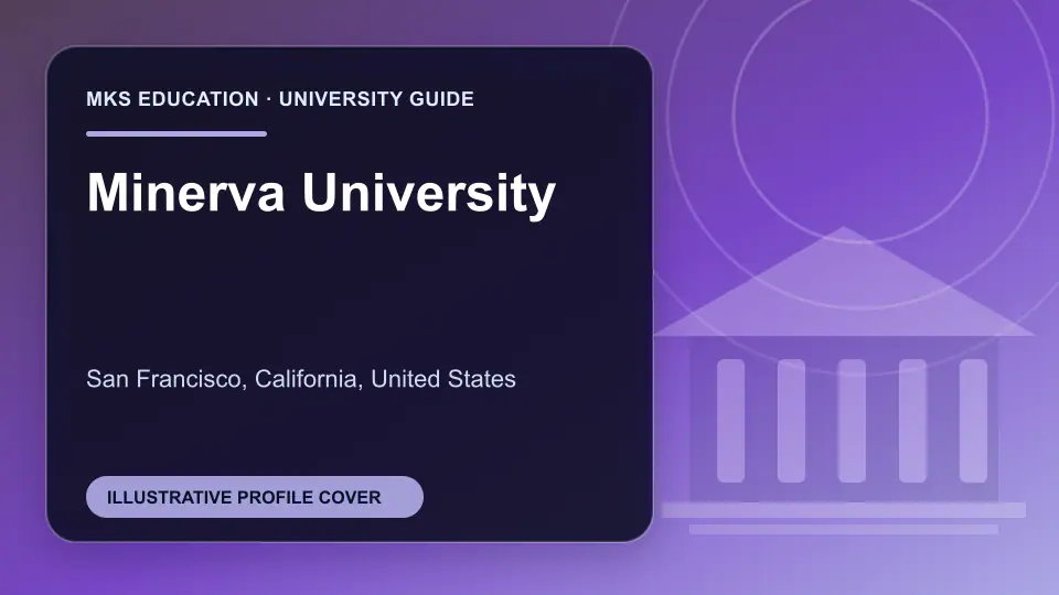 Illustrative MKS Education profile cover for Minerva University in the USA