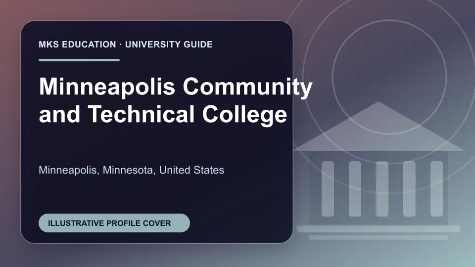 Illustrative MKS Education profile cover for Minneapolis Community and Technical College in the USA