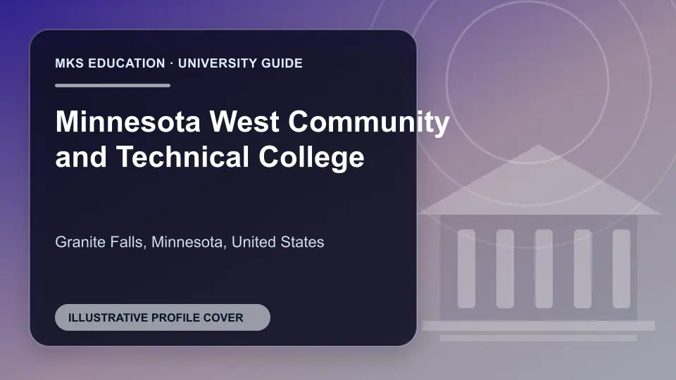 Illustrative MKS Education profile cover for Minnesota West Community and Technical College in the USA