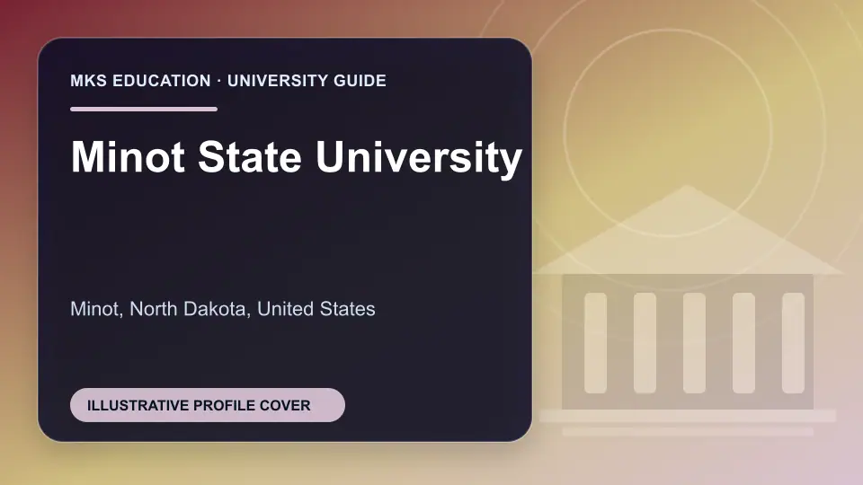 Illustrative MKS Education profile cover for Minot State University in the USA