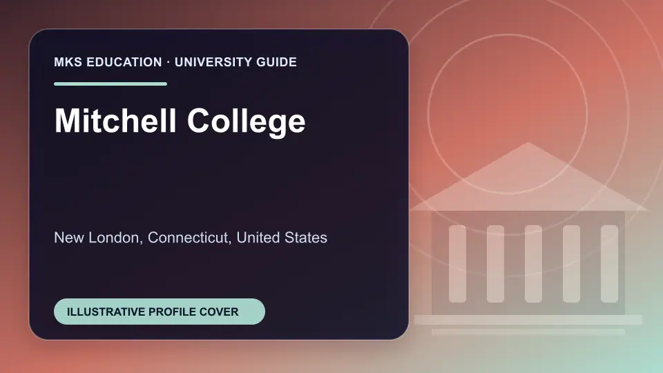 Illustrative MKS Education profile cover for Mitchell College in the USA
