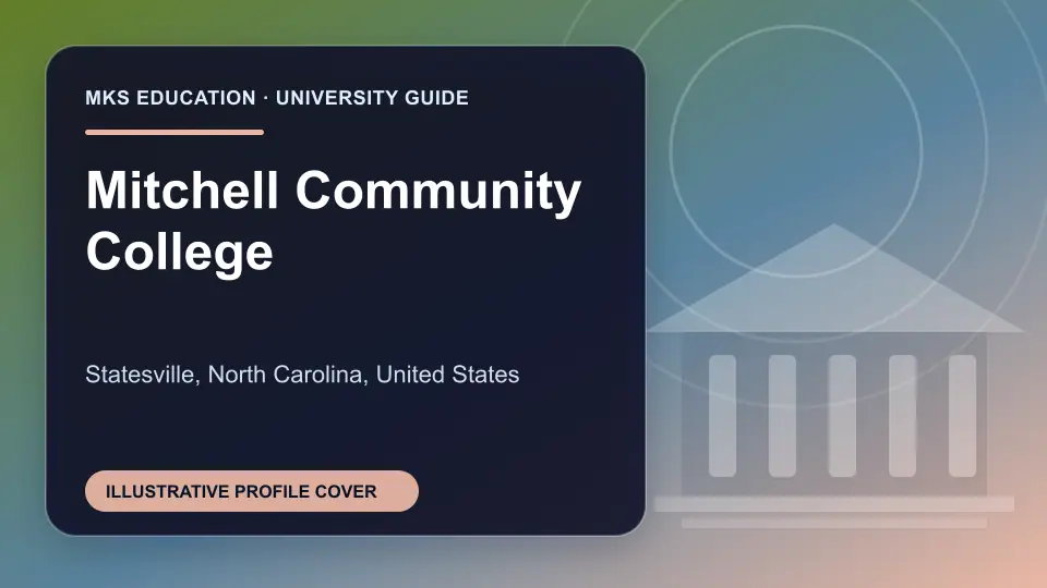 Illustrative MKS Education profile cover for Mitchell Community College in the USA