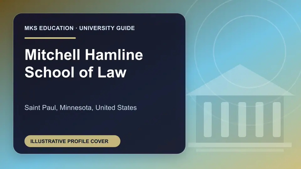 Illustrative MKS Education profile cover for Mitchell Hamline School of Law in the USA