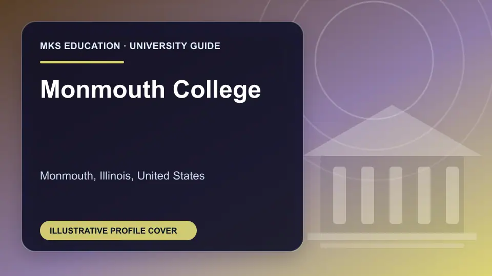 Illustrative MKS Education profile cover for Monmouth College in the USA