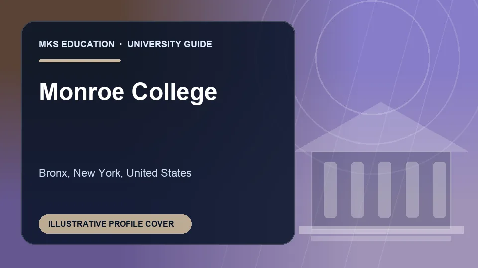 Illustrative MKS Education profile cover for Monroe College in United States
