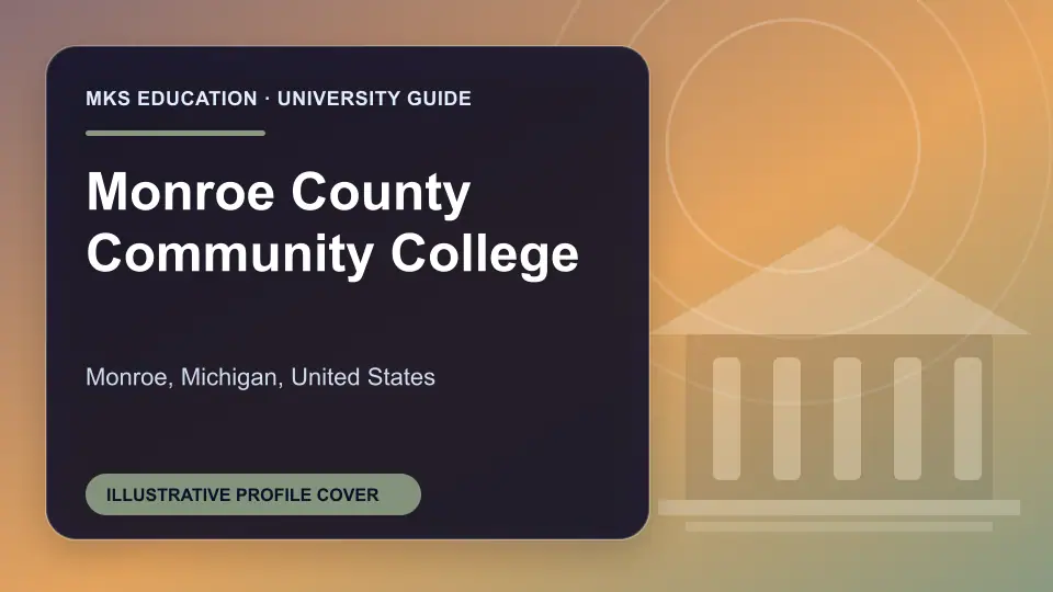 Illustrative MKS Education profile cover for Monroe County Community College in the USA