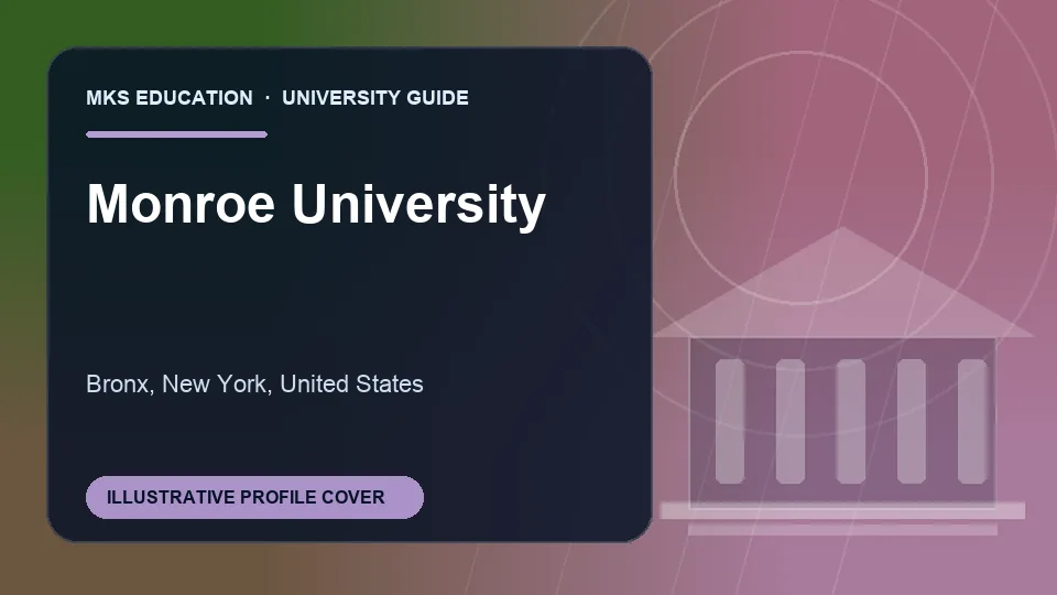 Illustrative MKS Education profile cover for Monroe University in United States