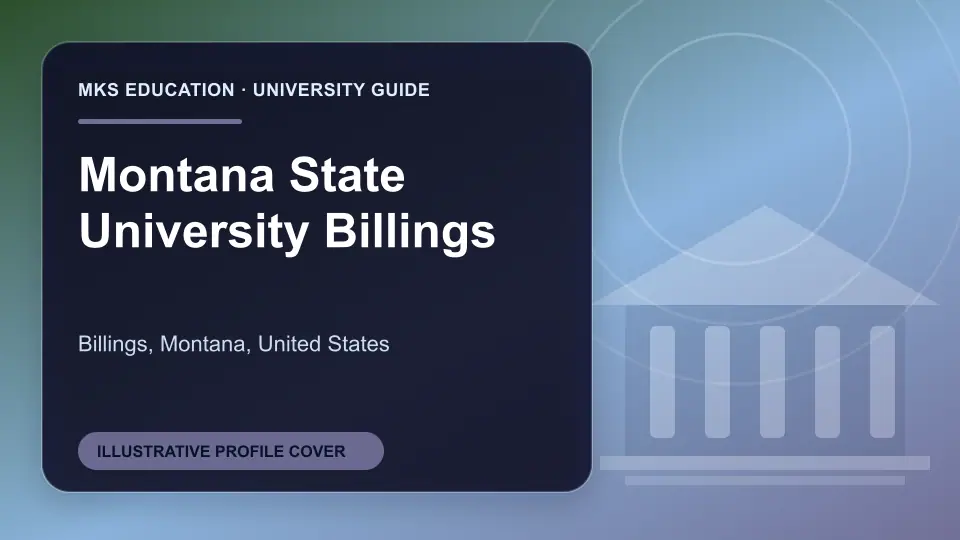 Illustrative MKS Education profile cover for Montana State University Billings in the USA