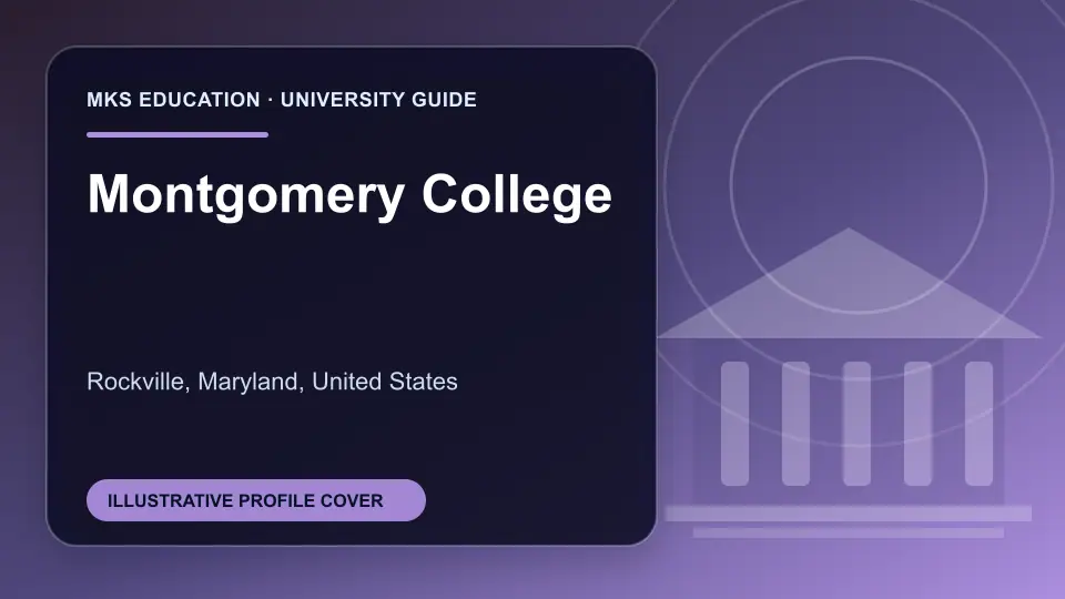 Illustrative MKS Education profile cover for Montgomery College in the USA