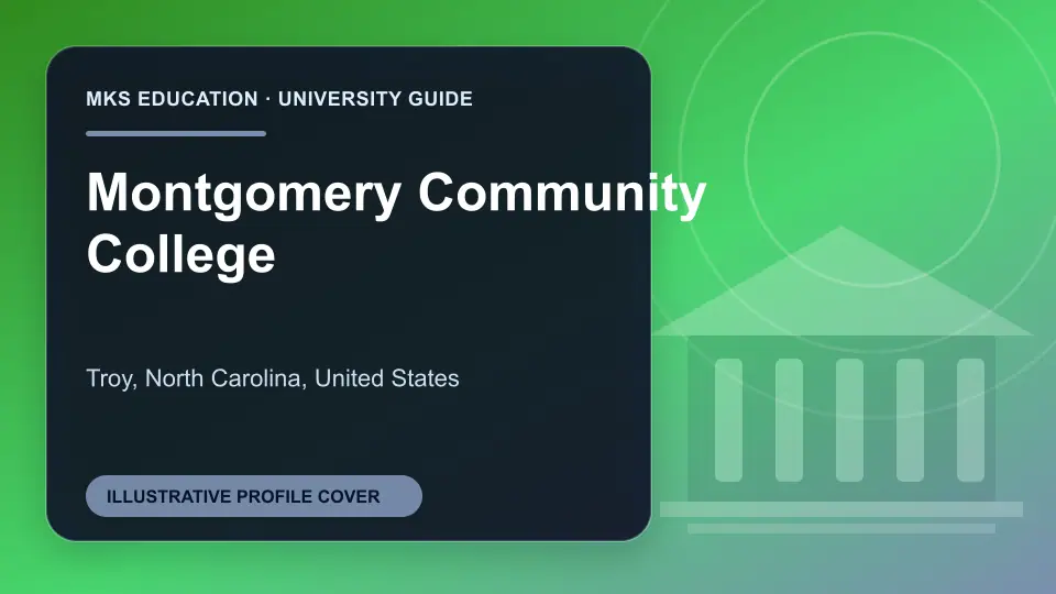 Illustrative MKS Education profile cover for Montgomery Community College in the USA