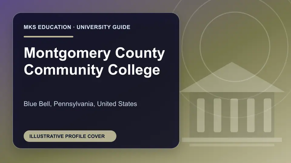 Illustrative MKS Education profile cover for Montgomery County Community College in the USA