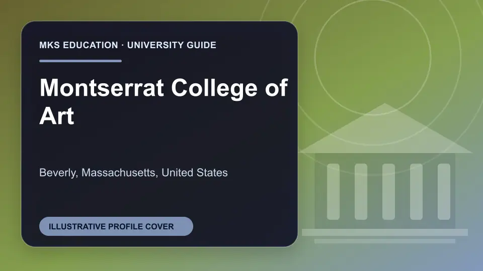 Illustrative MKS Education profile cover for Montserrat College of Art in the USA