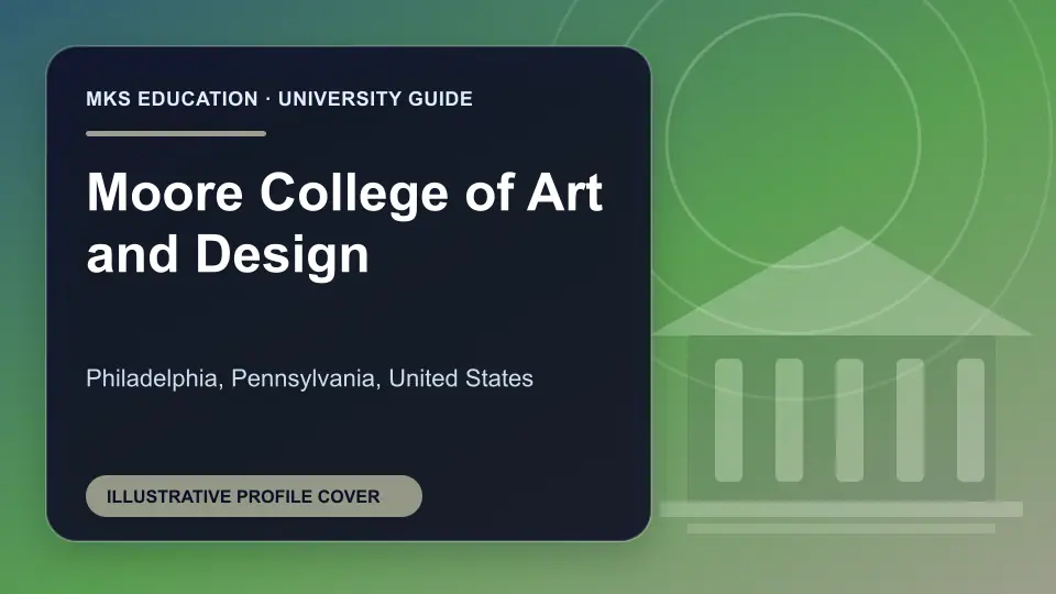 Illustrative MKS Education profile cover for Moore College of Art and Design in the USA
