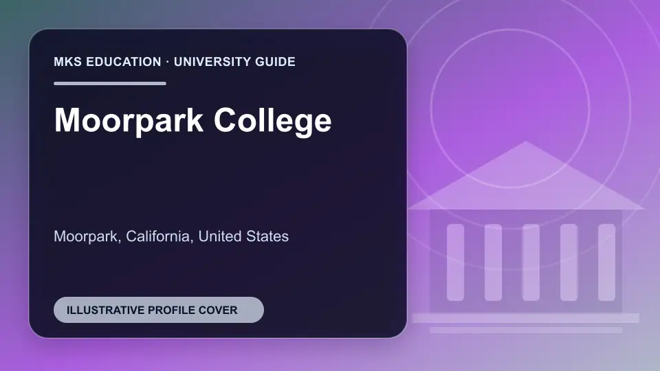 Illustrative MKS Education profile cover for Moorpark College in the USA