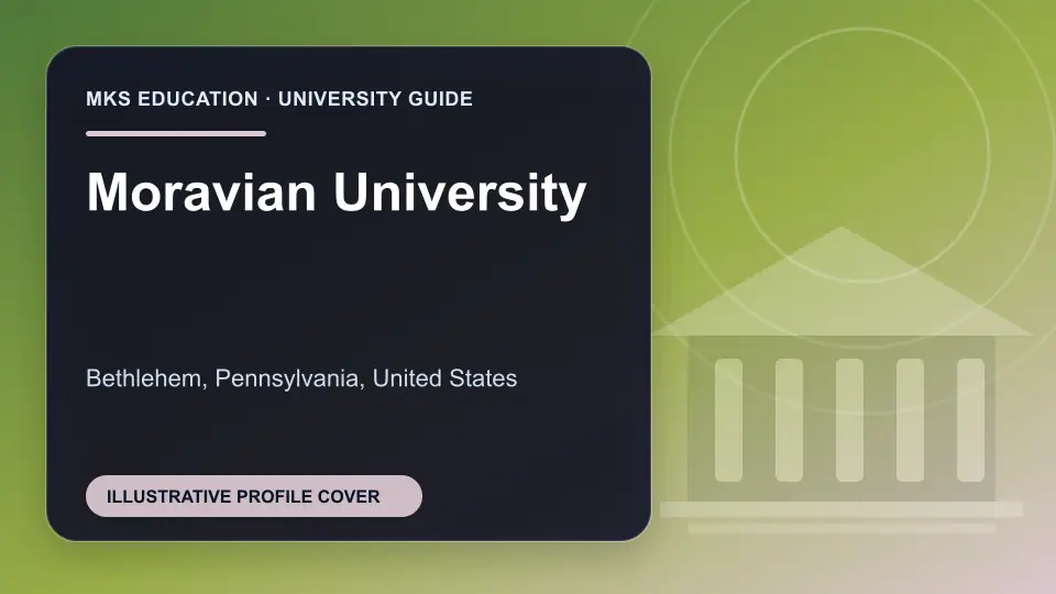 Illustrative MKS Education profile cover for Moravian University in the USA