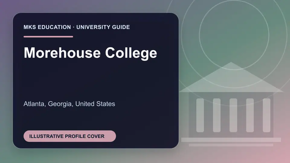 Illustrative MKS Education profile cover for Morehouse College in the USA