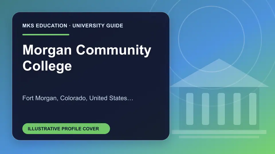 Illustrative MKS Education profile cover for Morgan Community College in the USA
