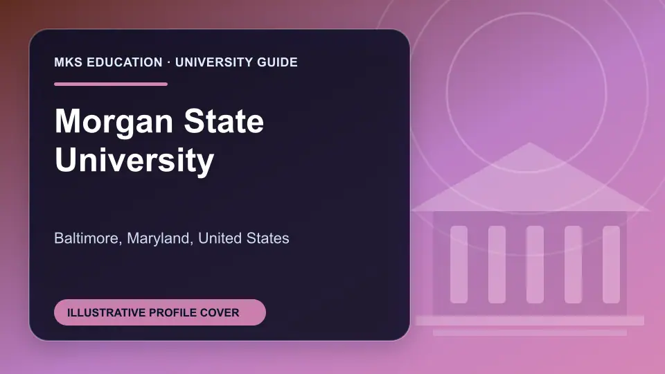Illustrative MKS Education profile cover for Morgan State University in the USA