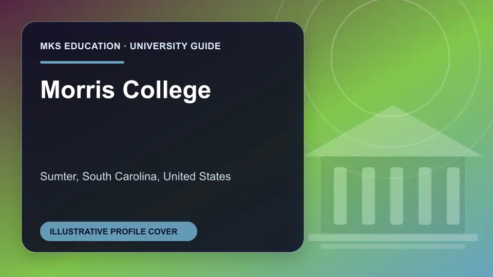 Illustrative MKS Education profile cover for Morris College in the USA