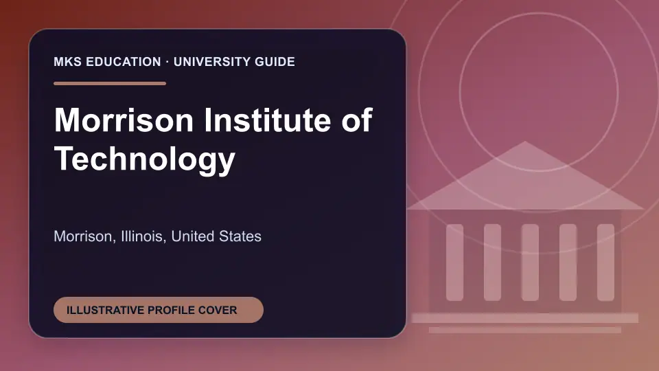Illustrative MKS Education profile cover for Morrison Institute of Technology in the USA