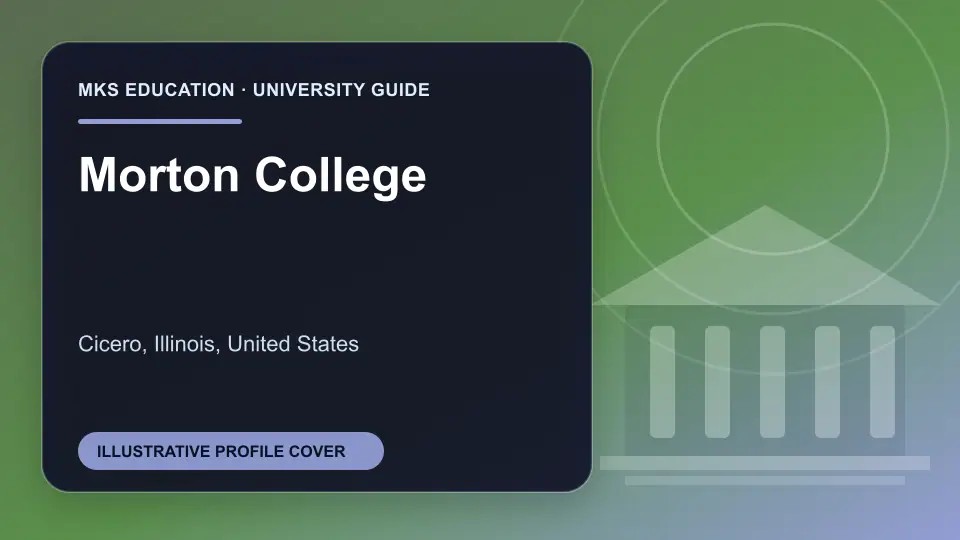 Illustrative MKS Education profile cover for Morton College in the USA