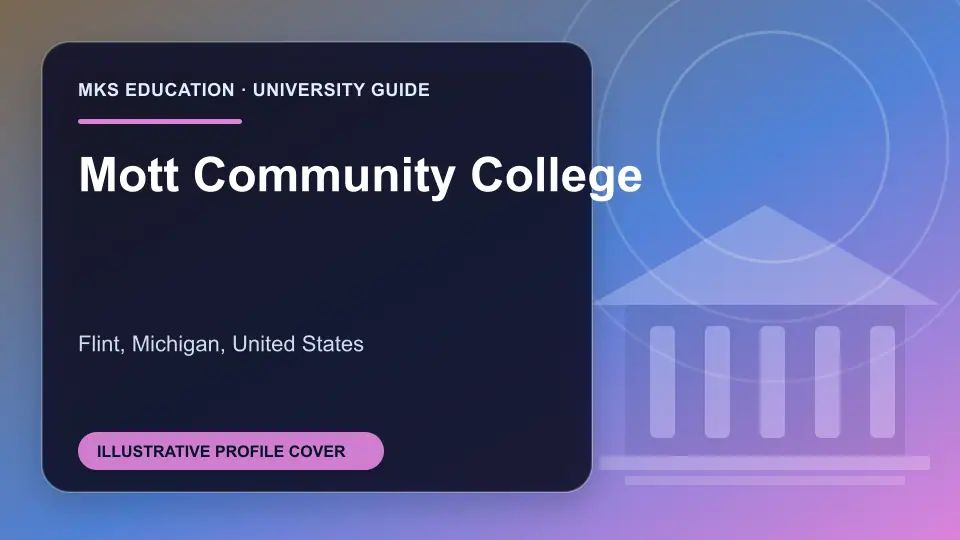 Illustrative MKS Education profile cover for Mott Community College in the USA