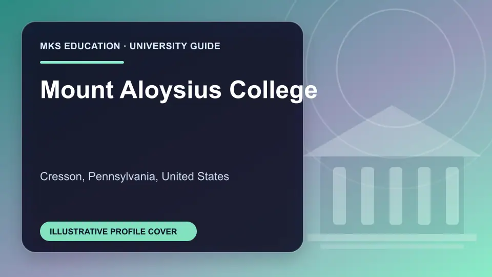 Illustrative MKS Education profile cover for Mount Aloysius College in the USA